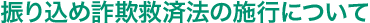 振り込め詐欺救済法の施行について