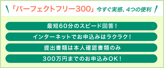 「パーフェクトフリー300」今すぐ実感、4つの便利