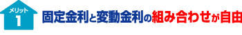 固定金利と変動金利の組み合わせが自由